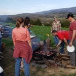 6th grade explore week camp out with parent volunteer cooks