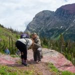 Alesha Melendez '15 joined the group mid-point to chaperone. Nevin Lehman '15 surprised her on the trail in Glacier National Park. She said yes!