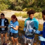 Environmental sustainability students and chemistry students on field trip to study the North Fork in Bergton, Va.