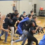 Storming the court after the VISAA quarterfinal match