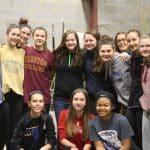 The girls varisty basketball team got down and dirty, cleaning up the warehouse