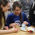 Bigs and Littles, annual gingerbread house making, fall 2019