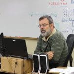 Larry Martin teaching 6th grade math via Zoom