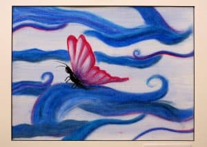 Anna Stempel, 12, Tranquility, oil pastel and watercolor,
