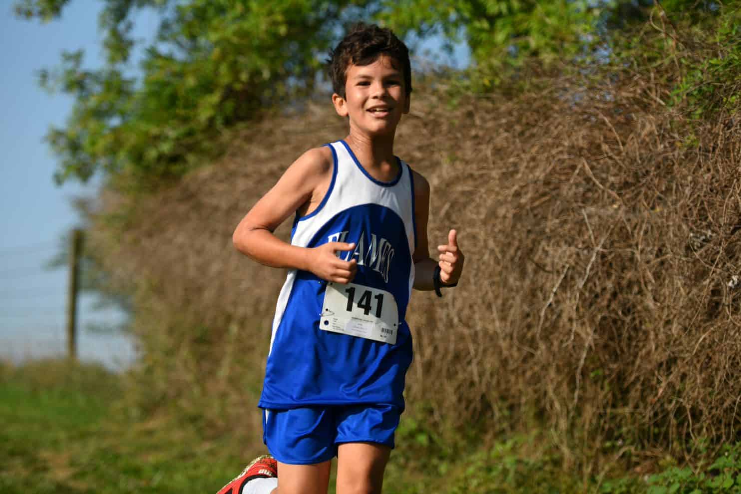 Daniel Castaneda, grade 6, at the Peak View cross country. invitational, fall 2021. Photo by Michael Weaver.
