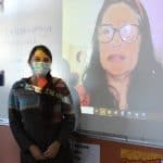 Valeria Eshleman-Robles with her mother via Zoom from Guatemala.