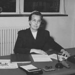 Helen Trumbo,  editor of Story Friends in Scottdale, Pa., 1945-1966. She also served as assistant to Executive Editor of Mennonite Publishing House, Elrose Zook. (Helen Shank photo)