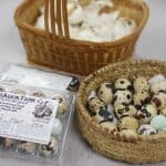 Hard boiled quail eggs from HomeAgain Farm are a special treat!