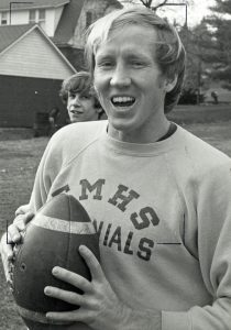 Ron Koppenhaver who started the first boys varsity soccer program in 1967. 1974 photo. (EMU Archives)