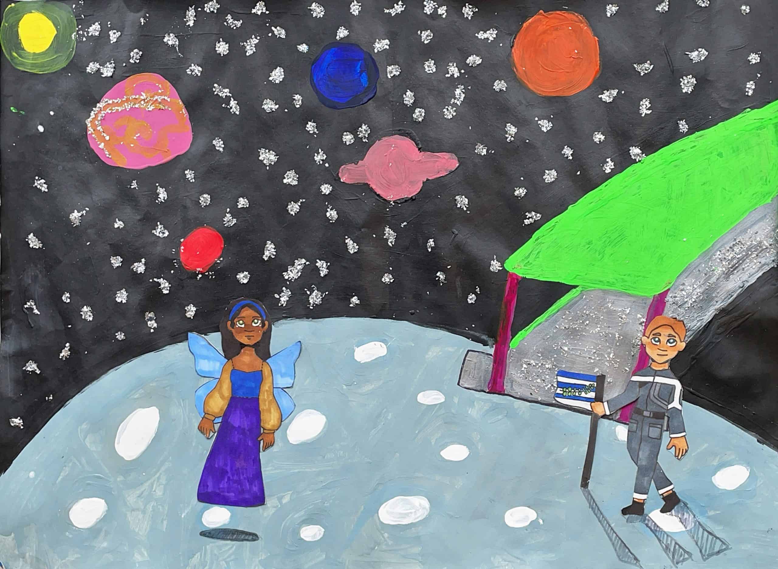 A Midsummer's Night Dream, artwork by 7th graders Kaidence Swartzentruber and Ila Hackman.